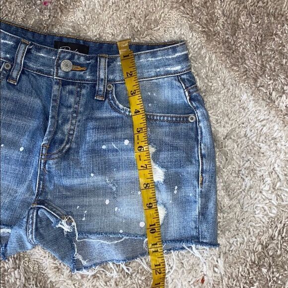 Rails Austin Blue Distressed Paint Splatter Denim Short Festival Concert Boho - Picture 13 of 16